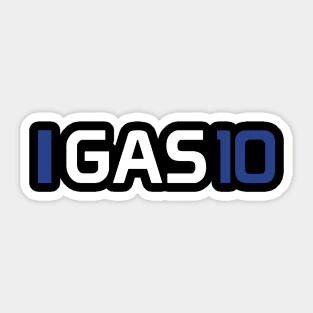 GAS 10 Design - White Text Sticker